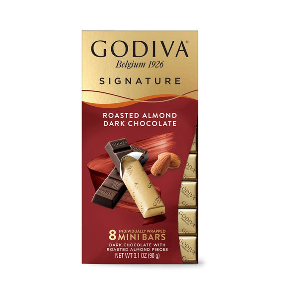 Godiva Signature Roasted Almond Dark Chocolate 8 Bars 90Gm(Imported Dark Chocolate)